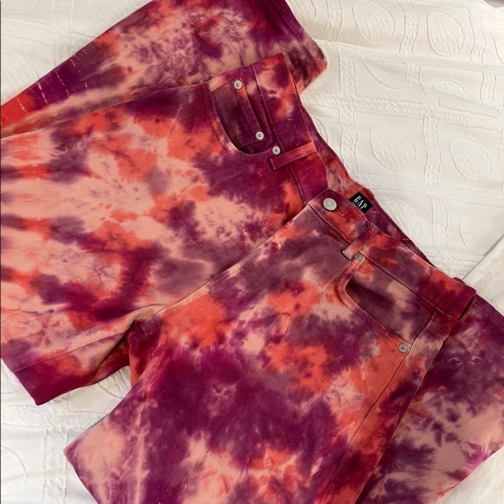 COPY - GAP pink tie dye jeans